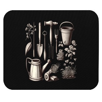 Discover Florist Gardener Dad Grayscale Gardening Tools Mouse Pads