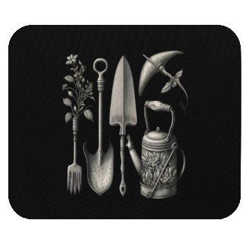 Discover Florist Gardener Dad Grayscale Gardening Tools Mouse Pads