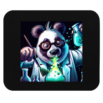 Discover Colorful chaos: a panda scientist's lab Mouse Pads