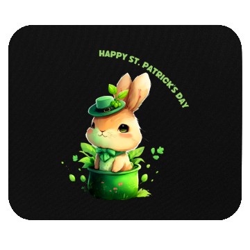 Discover St. Patrick's day, sweet rabbit Mouse Pads