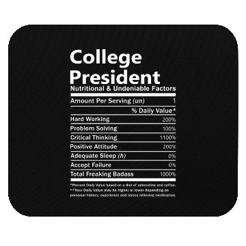 Discover College President Mouse Pads - Nutritional And Undeni