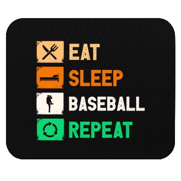 Discover Eat Sleep Baseball Repeat Funny Gaming Mouse Pads