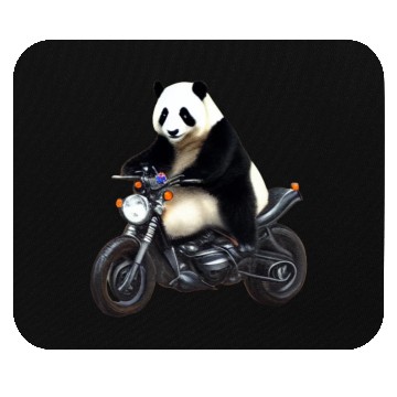 Discover Panda Riding on Motorcycle Mouse Pads