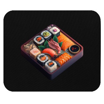 Discover Realistic Sushi On Table Mouse Pads