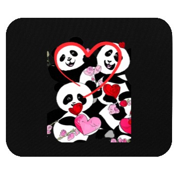 Discover Happy Panda Valentine Mouse Pads