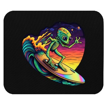 Discover Alien Surfing Mouse Pads