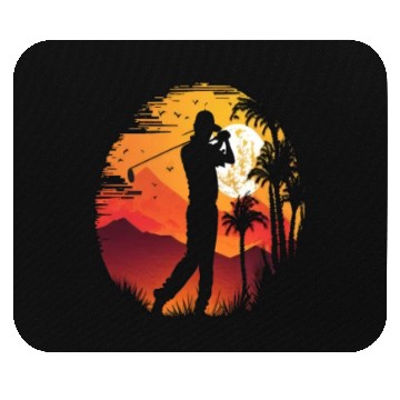 Discover Golf Course Family Trip Cool Golfer In Sunset Mouse Pads