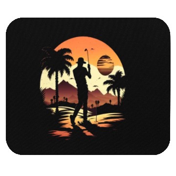 Discover Golf Course Family Trip Cool Golfer In Sunset Mouse Pads