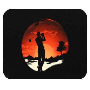 Discover Golf Course Family Trip Cool Golfer In Sunset Mouse Pads