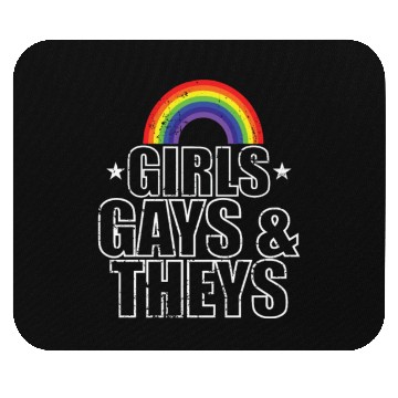 Discover Girls Gays and Theys LGBT colorful Pride Mouse Pads