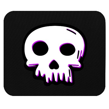 Discover 2D Vector Cartoony Synthwave Skull Mouse Pads