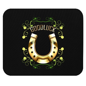 Discover Good Luck With A Golden Horseshoe For Irish St Mouse Pads