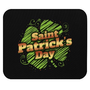 Discover Stylized Four Leaf Clover Shamrock For St Mouse Pads