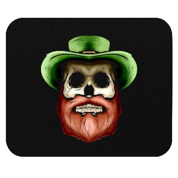 Discover Skull With Green Hat And Red Beard For St Mouse Pads