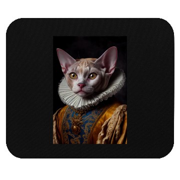 Discover Black Queen Devon Rex Cat Breed Portrait Royal Ren Mouse Pads