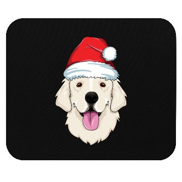 Discover Blond Golden Retriever Santa Hat Cute Christmas Mouse Pads