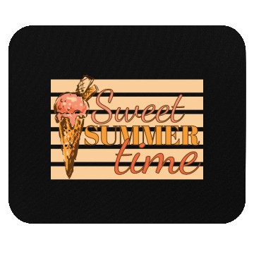 Discover Sweet Summer Time Ice Cream Vacation Retro Vintage Mouse Pads