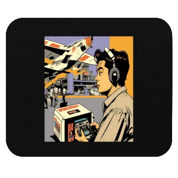 Discover Miniature Plane Lover Cool Retro Radio Controlled Mouse Pads