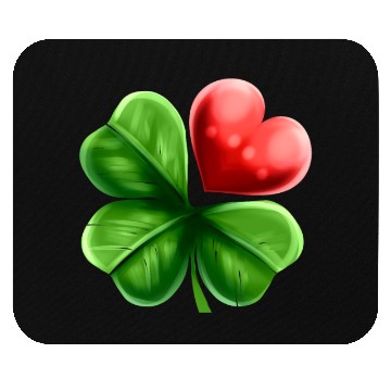 Discover Four Leaf Clover Shamrock With Heart For St Mouse Pads