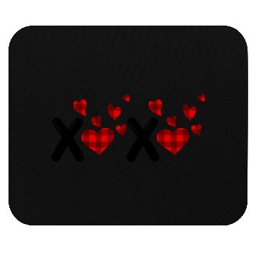 Discover Pressed Heart Plaid Pattern Design Mouse Pads