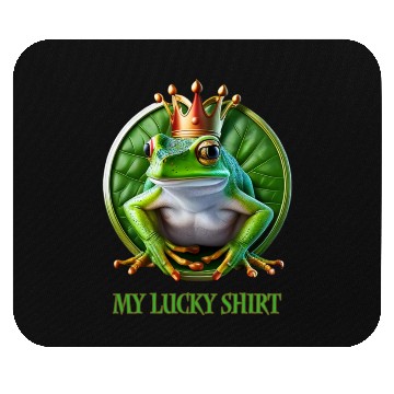 Discover My Lucky Green Frog Mouse Pads