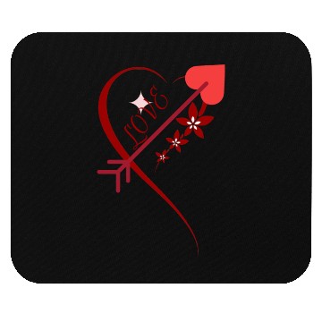 Discover Red floral cupid arrows heart Valentine's day Mouse Pads