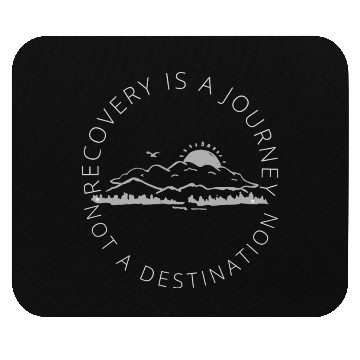 Discover recovery is a journey grey text, 12 step gifts Mouse Pads