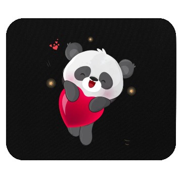 Discover Cute Panda Embrace Heart Design Mouse Pads