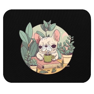 Discover Cute Frenchie, Coffee & Books: A Perfect Pairing Mouse Pads