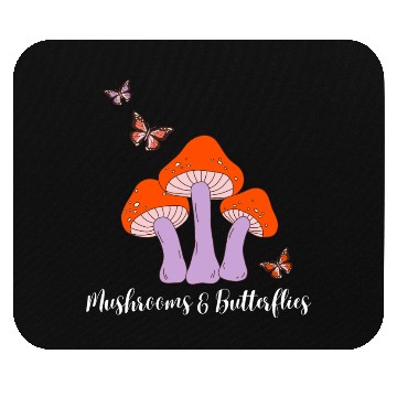 Discover Mushrooms Butterflies Design Mouse Pads