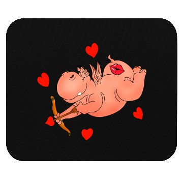 Discover Hippo Cupid. Happy Valentine's Day Mouse Pads