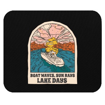 Discover Boat waves sun rays lake days Boat waves sun rays Mouse Pads
