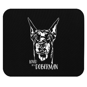 Discover Loved by a Doberman dog saying dog Mouse Pads