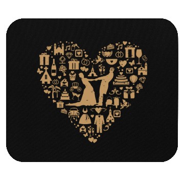 Discover Wedding Marriage Bride and Groom Heart Cloud Mouse Pads