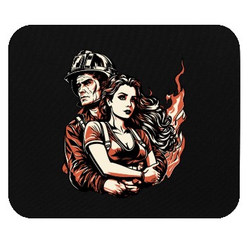 Discover Firefighter Thin Red Line Wife Mouse Pads