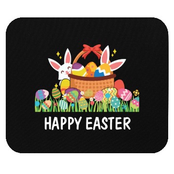 Discover HAPPY EASTER Bunny Egg Hunt Wagon Girls Kids Mom Mouse Pads