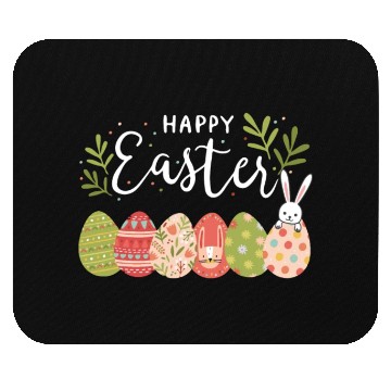 Discover Happy Easter Spring Flowers Bunny Rabbit Egg Hunt Mouse Pads