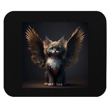 Discover Kitten Cat with wings adorable digital painting Mouse Pads