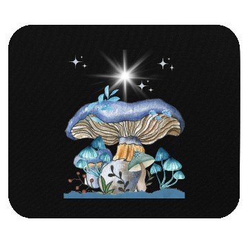Discover Pastel Blue Mushrooms Mouse Pads