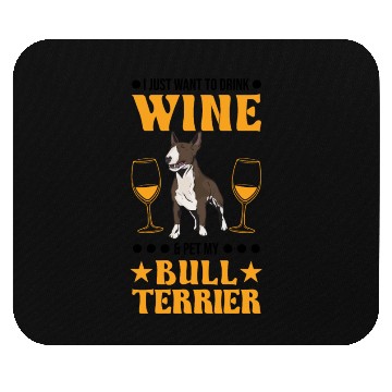 Discover Bull Terrier And Wine Miniature Mouse Pads
