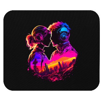 Discover Embrace the Future with Cyberpunk Couples in Love Mouse Pads