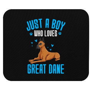 Discover Just A Boy Who Loves Great Dane Mouse Pads