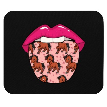 Discover Horse Riding Tongue Mouse Pads