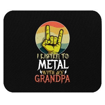 Discover Metal With Grandpa Metal Kid Music Lover Rocker Mouse Pads