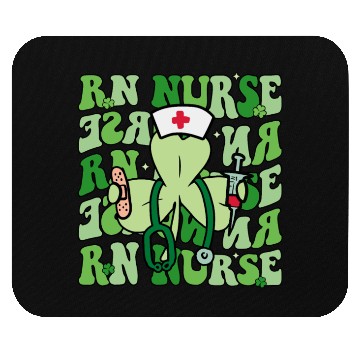 Discover Groovy Registered Nurse Funny Shamrock Mouse Pads