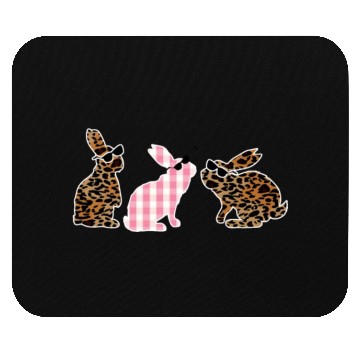 Discover Cute Leopard Plaid Bunny Sunglasses Easter Day Mouse Pads