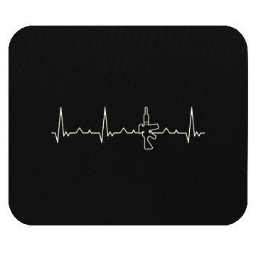 Discover Machine Gun. Heart. Love. EKG. Pulse. Beat. Mouse Pads