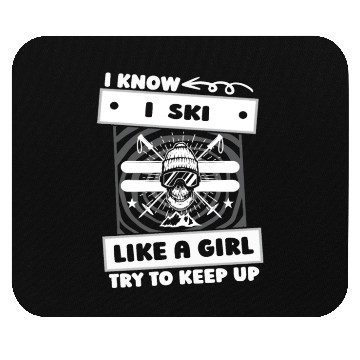 Discover Skiing Skier Girl Mouse Pads