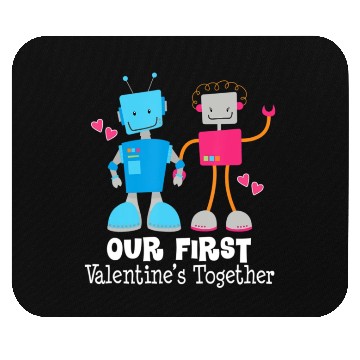 Discover Couples First Valentines Together Funny Robot Mouse Pads