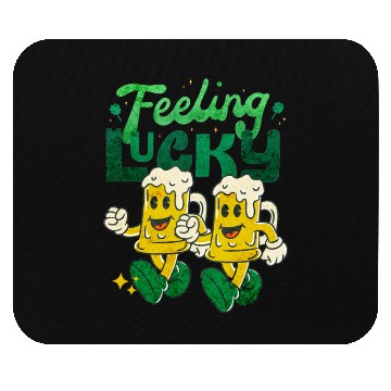 Discover St Patrick's Day Feeling Lucky Retro Vintage Beer Mouse Pads